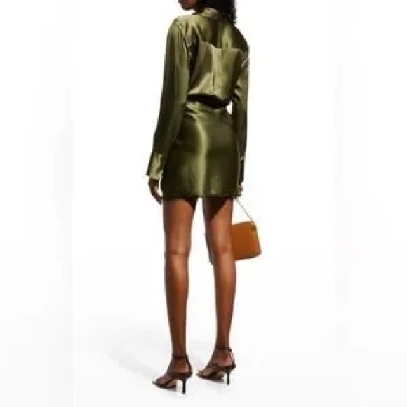 L' Agence Atlas Wrap Front Silk Mini Dress. - Picture 3 of 6